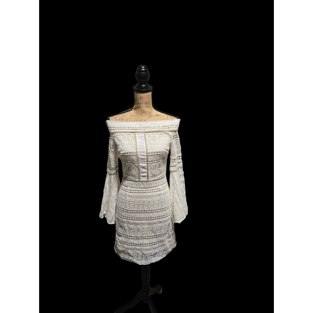 Free People We Are Kindred boho lace bell sleeve dress, size 4